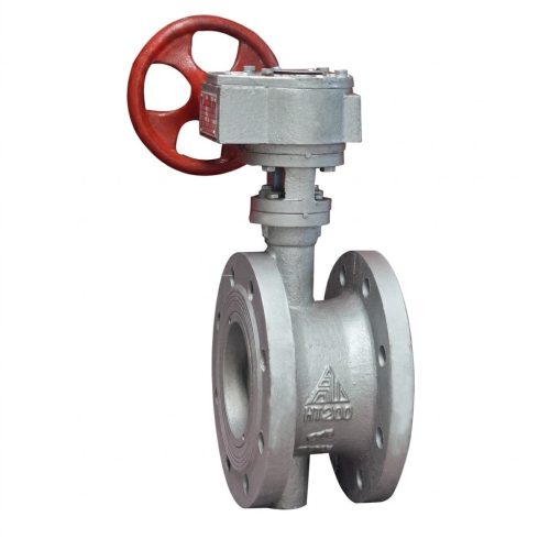 D342涡轮蝶阀01 D342 Double Eccentric Butterfly Valve Structure Diagram